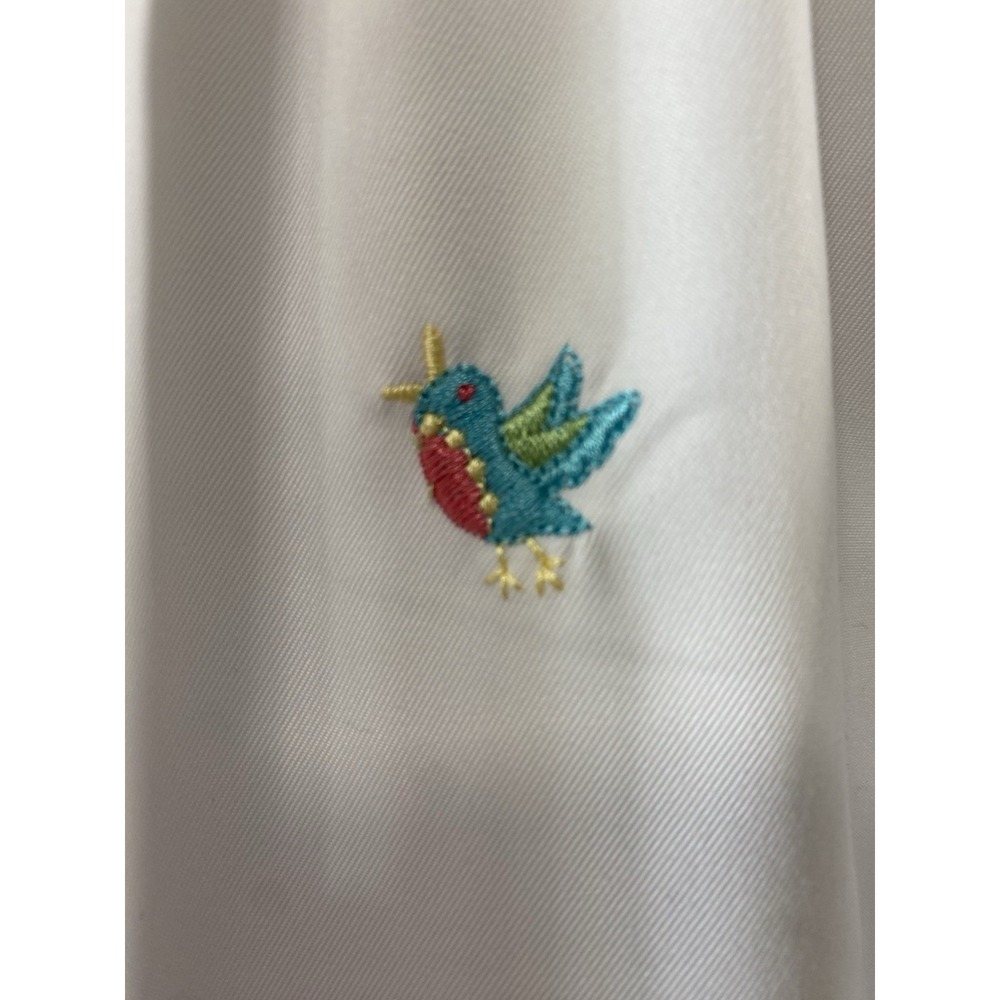 Womens Capri Pants Size 14 Whimsical Embroidered Song Birds Vacation Cottagecore